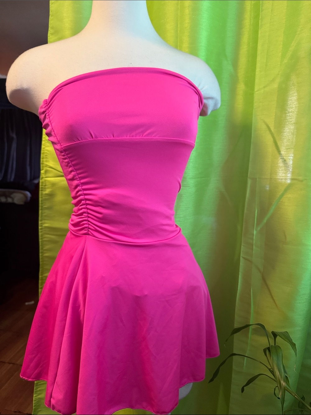 Girls' Strapless Pink Skater One-Piece